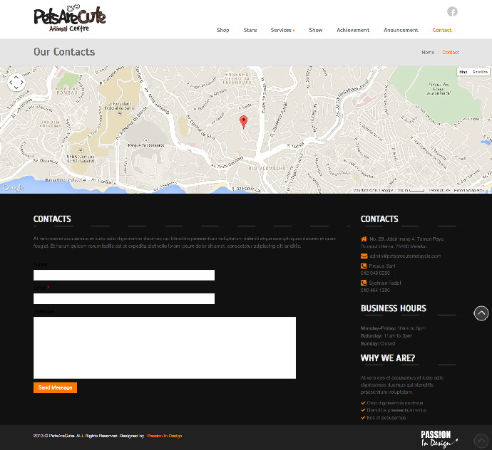 Pets Are Cute Website Design