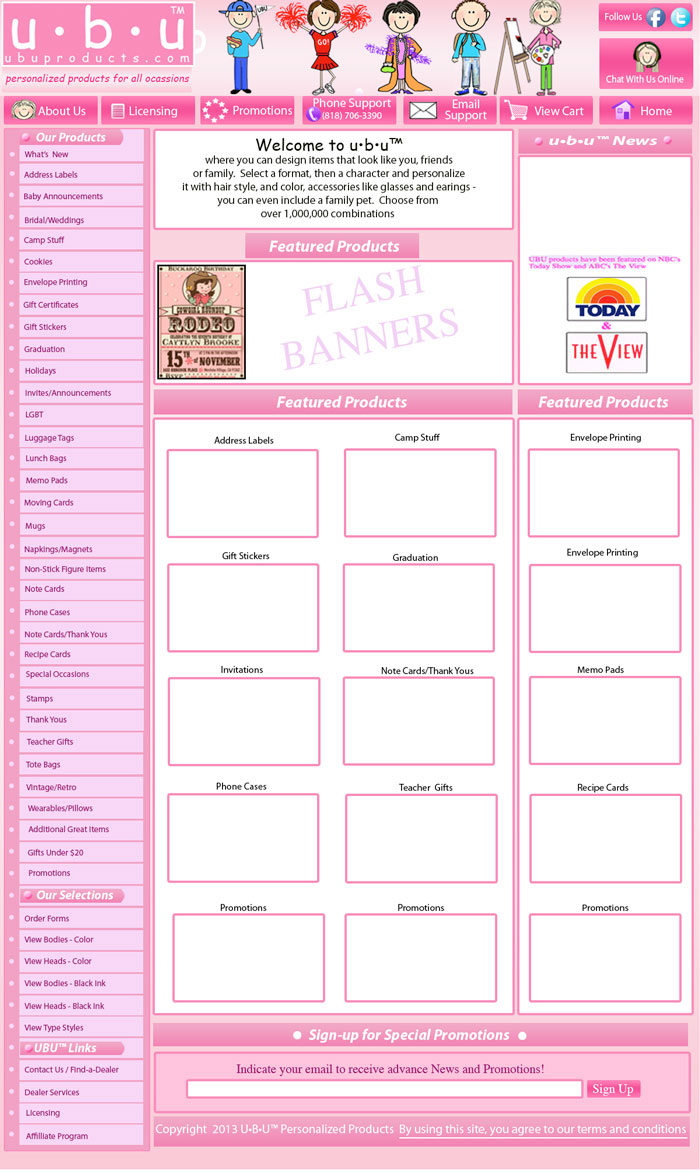u•b•u™ website design - light pink