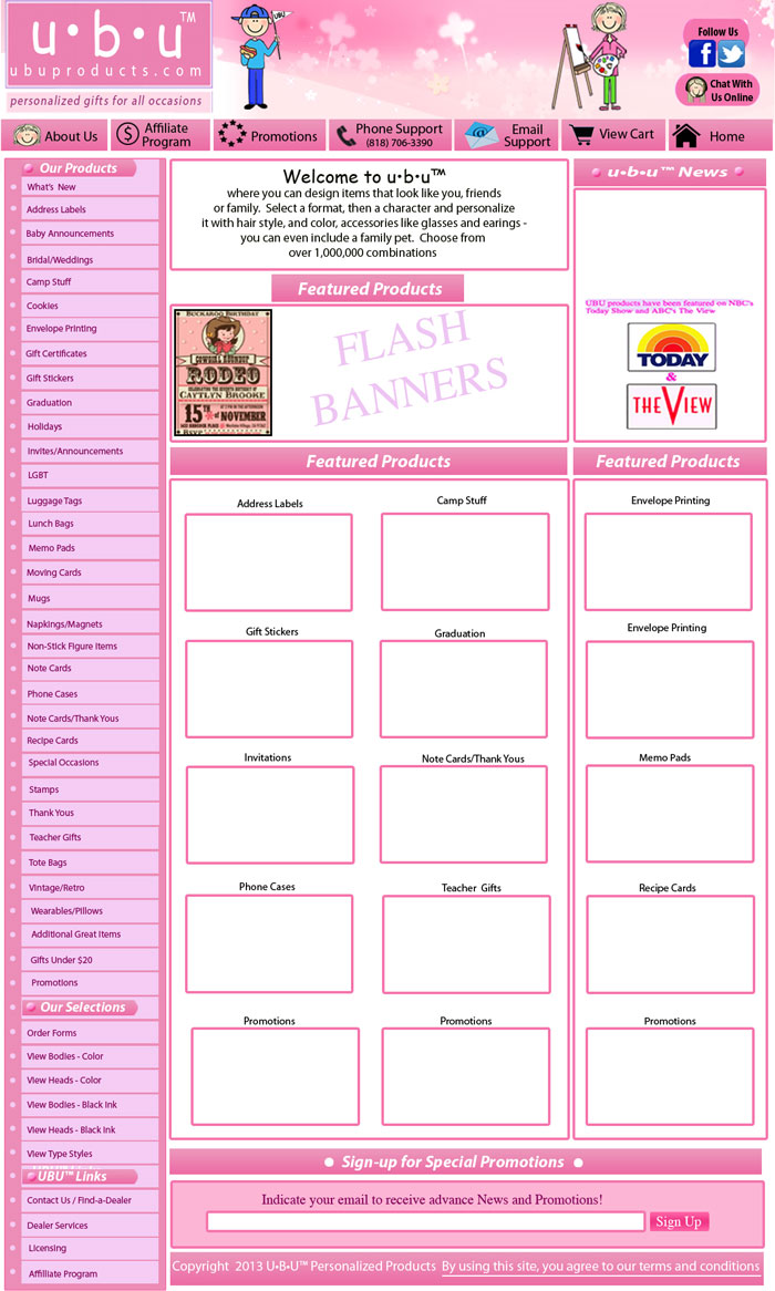 u•b•u™ website design - pink