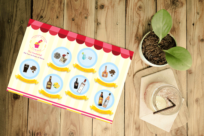 Creative design for ice cream menu.